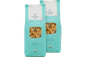 Cipriani Food Fusilli Pasta - USDA Organic Durum Wheat Fusilli Noodles, Authentic Italian Pasta, Non-GMO - 500 Grams (Pack of 2)
