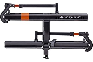 KUAT Sherpa 2.0 Durable Lightweight Aluminum Compact 2 Bike Transporting Hitch Rack with Cable Lock & Foldable Tire Cradles | Capacity - 40 Lbs per Tray