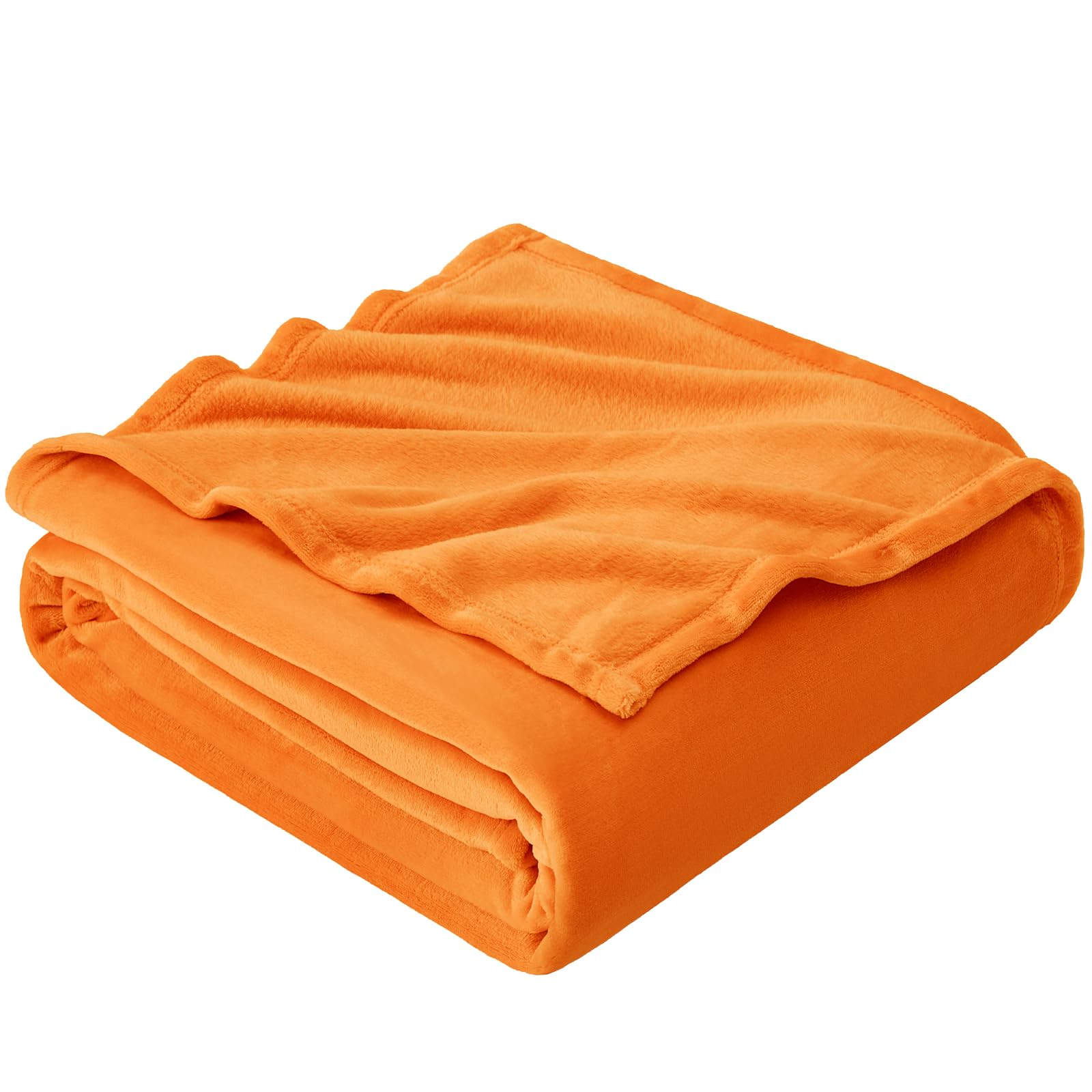 EHEYCIGA Fleece Blanket Extra Large Throws for Settees Fluffy Warm Soft Blanket for Bed Settees Armchairs, Fit All Season, Orange, 270x230cm