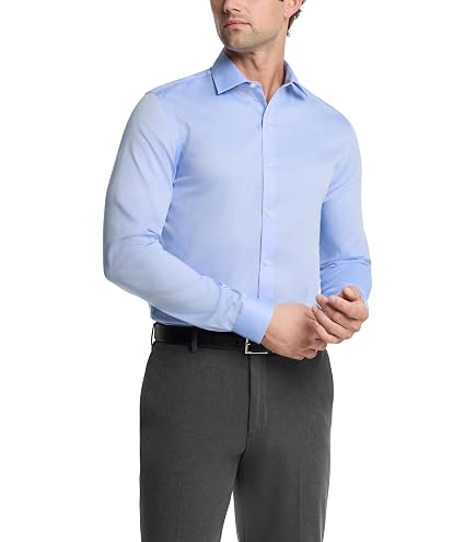 apt 9 slim fit dress shirt Mens Slim-Fit Easy-Care Premier Flex Spread Collar Stretch (X-Large 34/35, Purple Square) at Amazon Men's Clothing store Men's Apt. 9 Premier Flex