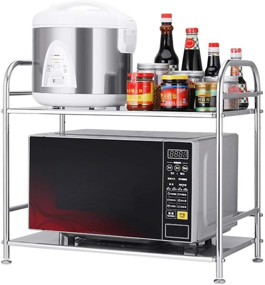 Estantes de cocina Microondas horno de carro ajustable de 2 niveles