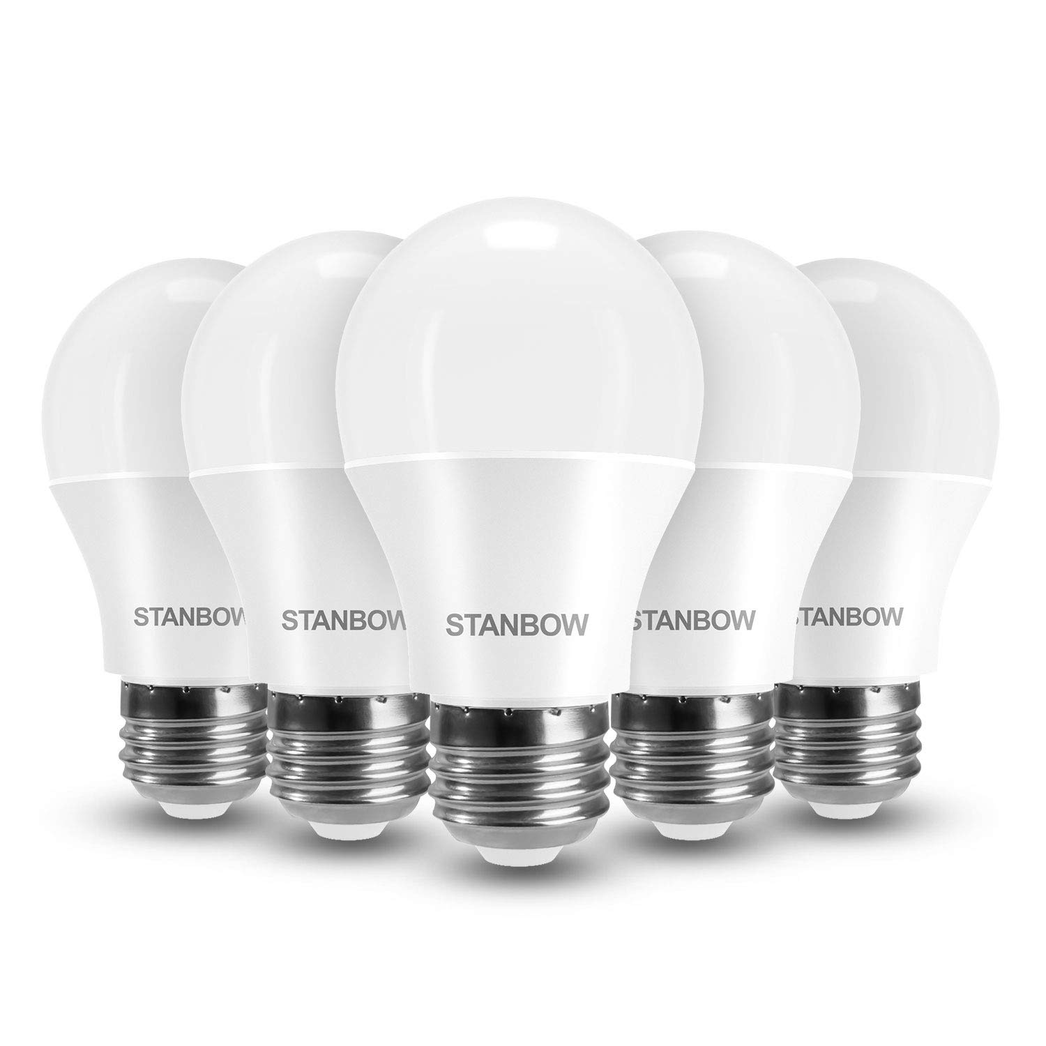 LEDYA E27 LED Light Bulb, STANBOW 9W 800lm Edison Screw in Light Bulbs 60w 40w Equivalent, 3000K Warm White No Noise, GLS Energy Saving Lightbulbs, Non-dimmable, Pack of 5