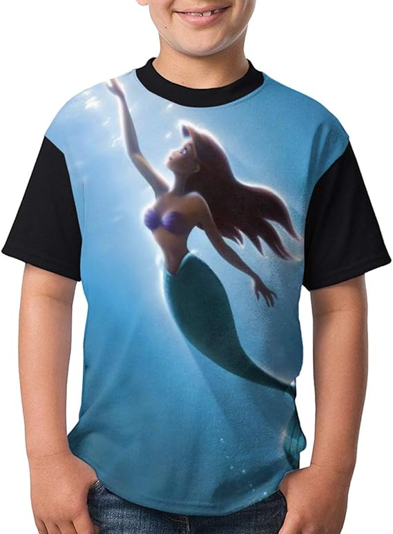 Amazon Co Jp リトルマーメイド アリエル 子供服 Tシャツ キッズ 柔らかい 半袖 夏季 カジュアル おしゃれ 男の子 女の子 イベント 服 薄手 通気性 アニメ かわいい プリント Tシャツ 服 ファッション小物