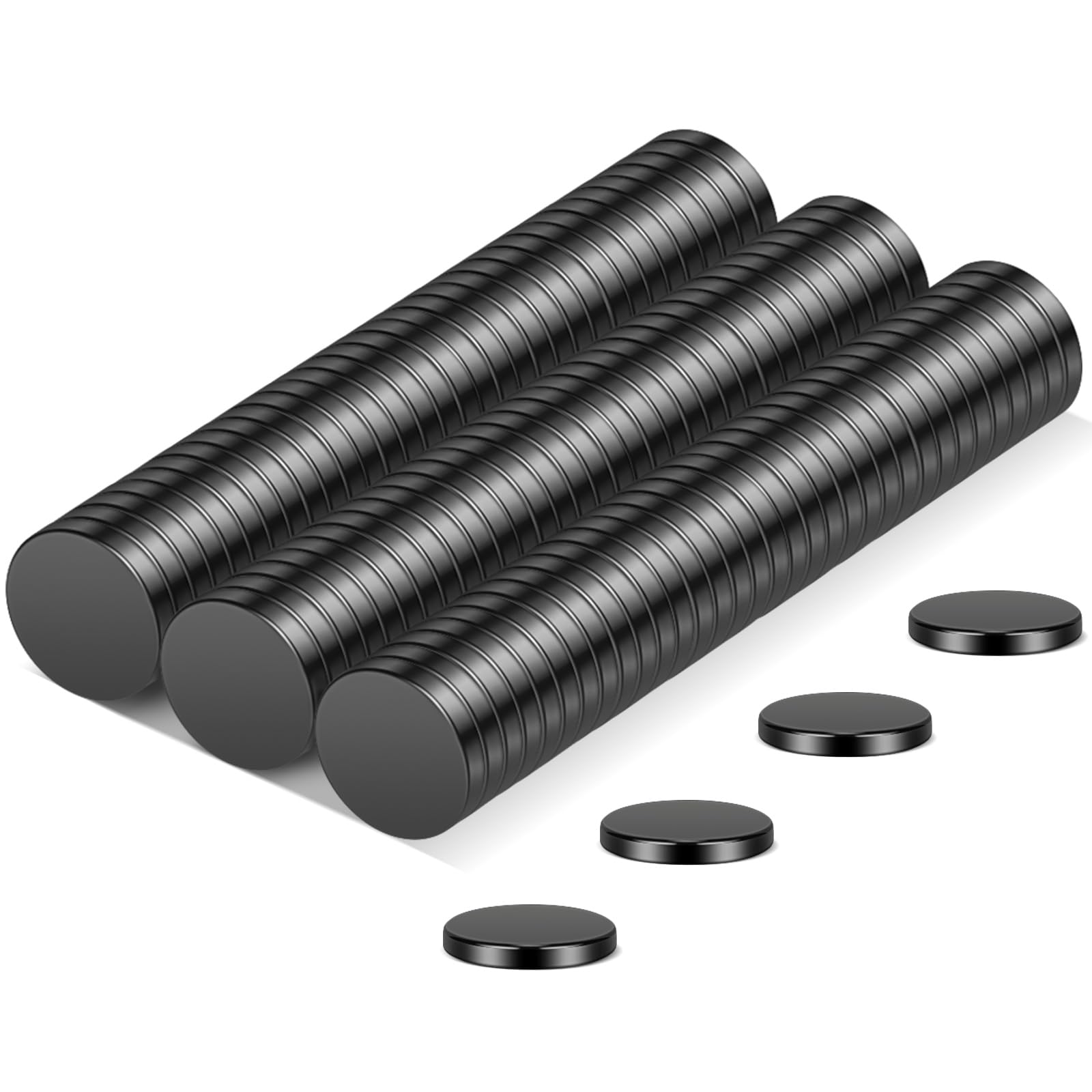 Wukong Black Tiny Magnets 6mm X 1mm | 100 Pack, Small Strong Fridge Magnets, Round Miniature Mangets for Models Craft DIY Whiteboard Refrigerator Home Office