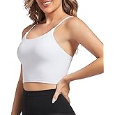 Gecdgzs Sports Bras for Women Longline Padded Crop Tops Running Fitness Yoga Workout Tank Top with Built in Bra Cami Bra Tops