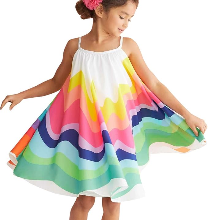 Amazon Co Jp Racazing ベビー服 キャミソール ワンピース 子供服 春夏物 ホワイト 虹 1 プドレス 可愛い 超柔らかい レインボーストライプ 洋服 入園式 女の子 薄手 ベビー服 韓国洋服子供 入学式 通園 通学 12ヶ月 5歳 服 ファッション小物