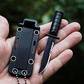 CIZPIROK Neck Knife with Sheath Mini Pocket Knife Necklace Knife for Men, 3.9" Small EDC Fixed Blade Knives for Outdoor Hiking Camping Survival