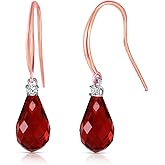Galaxy Gold GG 14k Solid Gold Fish Hook Earrings with Diamonds and Garnets