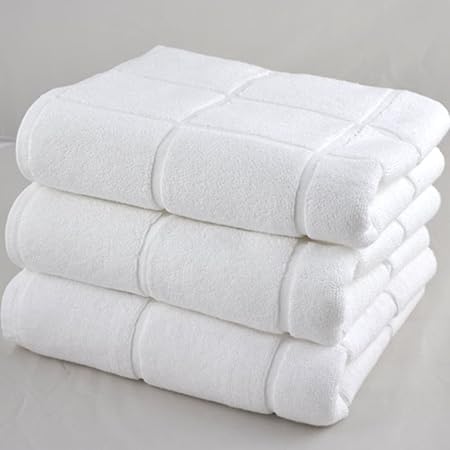 Tela escocesa de algodón gruesa toalla blanca/ baño absorbente toalla-A: Amazon.es: Hogar