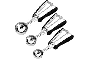 Oillase Cookie Scoop Set, Include 1 Tbsp/2 Tbsp/3 Tbsp, Cookie Scoops for Baking Set of 3, Cookie Dough Scoop, 18/8 Stainless