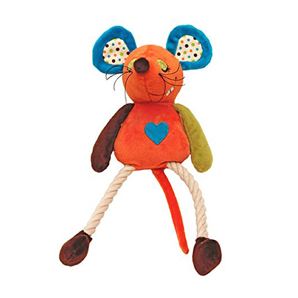 Rosewood Mr Twister Millie Mouse Dog Toy, orange/blue/brown/yellow