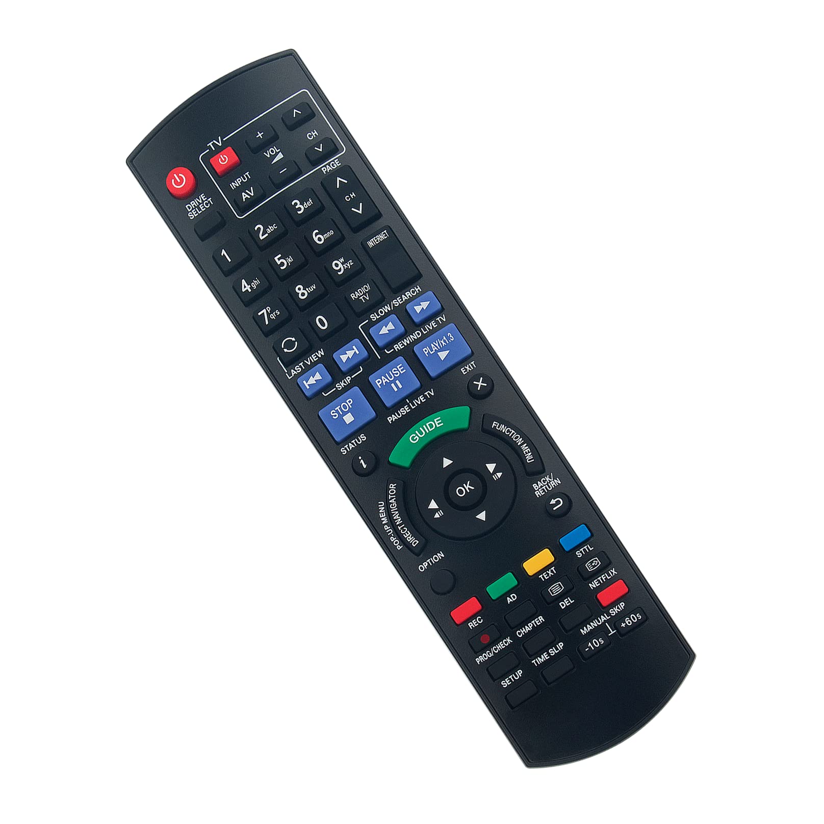 N2QAYB000763 N2QAYB000780 Replacement Remote Control -VINABTY-Fit for Panasonic Blu-ray Disc Player HDD Recorder remote control DMR-PWT520EB DMR-PWT520 DMR-PWT420 DMR-PWT420EB DMR-HWT130EB