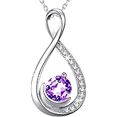 Dorella Mothers Day Jewelry Birthday Gifts for Women Forever Love Infinity Necklace Mom Wife May June Birthstones Emerald Ruby and More Stones Jewelry 925 Sterling Silver