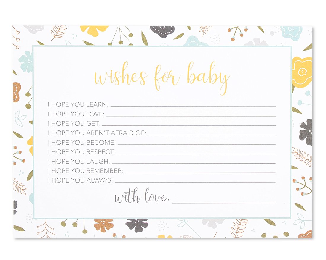 Amazon Com 50 Sheets Baby Shower Well Wishes Party Games For Boy