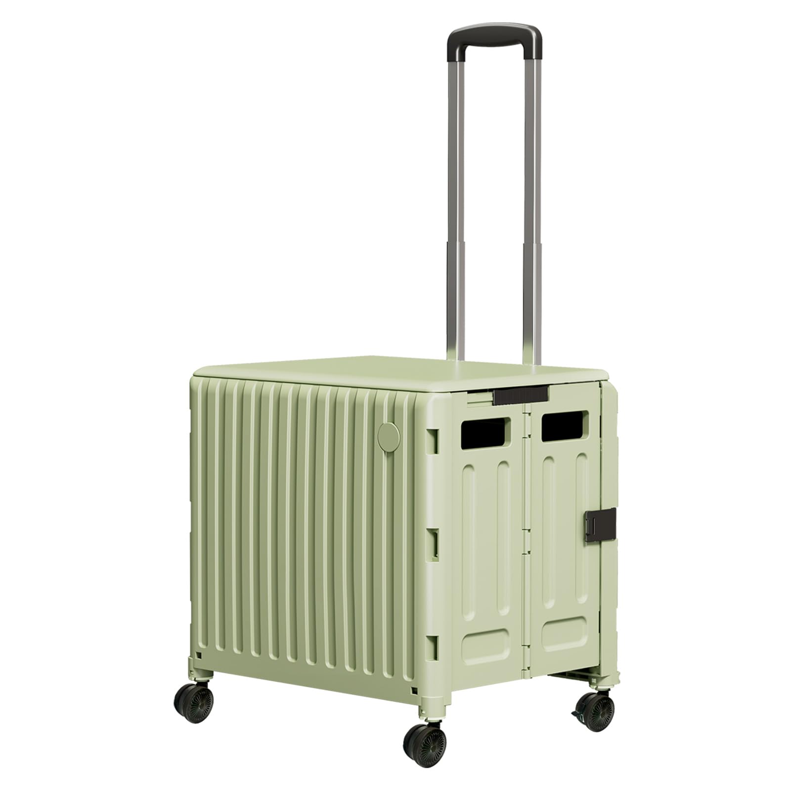 Photo 1 of Heavy Duty Rolling Cart for Stairs?Collapsible Utility Crate with Wheels & Handle Foldable Tote Box for Toolbox Trade Show Supplies Teachers TODAYGO Mobile Storage Cart with Lid