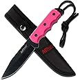 MTech USA MT-20-35 Series Fixed Blade Knife, Black Drop Point Blade, Plastic Handle, 8-Inch Overall
