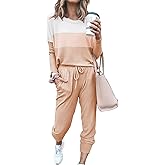 Fixmatti Women Casual 2 Piece Outfit Long Pant Set Sweatsuits Tracksuits