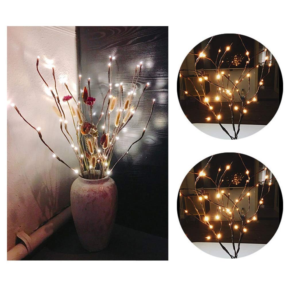 Buy Led Willow Branch Lamp Christmas Vase Floral Lights 20 Bulbs