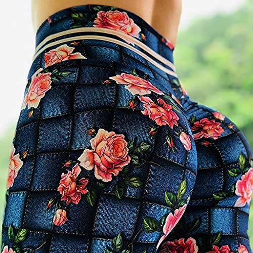 Todaies Women Lightning Workout Leggings Fitness Sports Gym Running Yoga Athletic Pants (S, Blue)