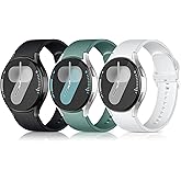 Charlam 3 Pack No Gap Bands Compatible with Galaxy Watch 7 Band, Galaxy Watch 6 Band, 5 4 FE 40mm 44mm, Galaxy Watch 6/4 Classic/5 Pro, 20mm Soft Silicone Sport Strap for Samsung Watch Bands Women Men