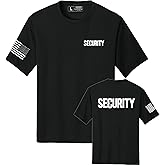 NYC FACTORY Security T-Shirt Front Back Print Mens Tee Staff Event Uniform Bouncer Screen Printed