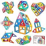 Jasonwell 42 PCS Magnetic Tiles Building Blocks Boys Girls Magnetic Building Set Preschool Educational Construction Kit Magnet Stacking Toys Kids Toddlers Children