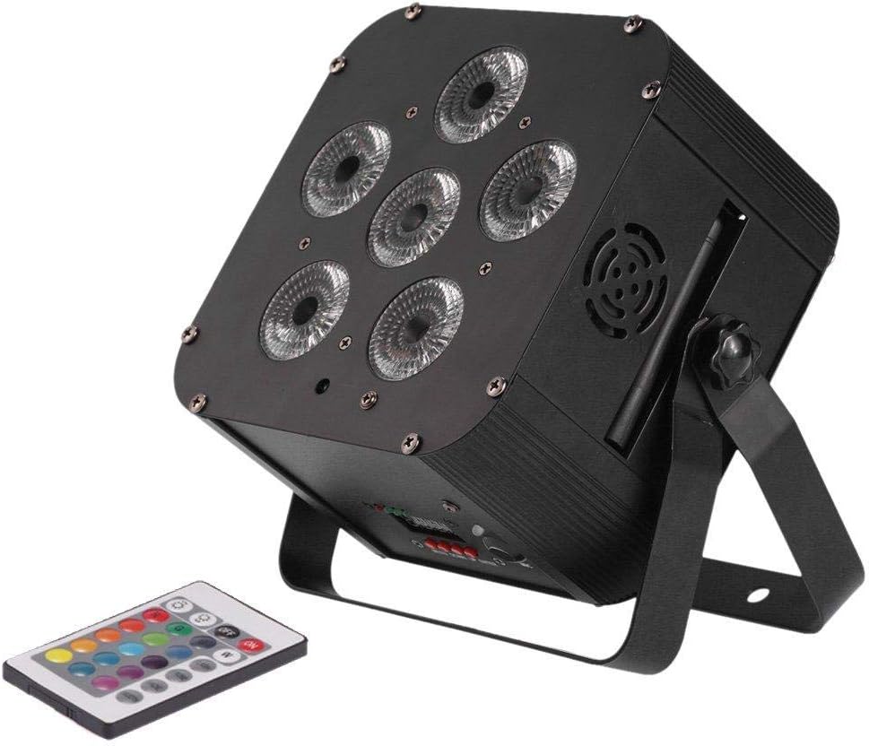 Light Build in Wireless DMX Receiver/Rechargeable Battery Stage Lamp with Remote Control Support Sound Activation 108W LED RGBWAP 6/10 Channel