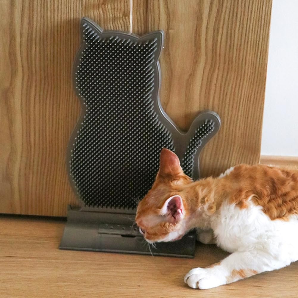 Cat Self Groomer Self Grooming Comb Wall Brush Fixed Door Gap Cat Corner Scratcher Soft Trimming Brush Tool for Long Short Kitten Puppy Hair