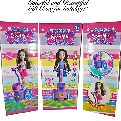 ANJ Kids New Holiday Toy – Battery Operated Sport Girls Toy; Fashion Girl Doll Riding Scooter; Toddler Toys Singing, Riding, and Flashing Beautiful Lights; Best Kids Toys for Girls - Thumbnail 4