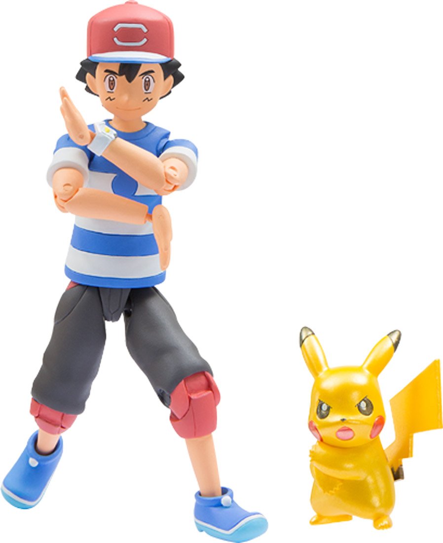 Pokemon Monster Collection EX Ash Ketchum & Pikachu (Metallic Ver.) Z-Moves Posing