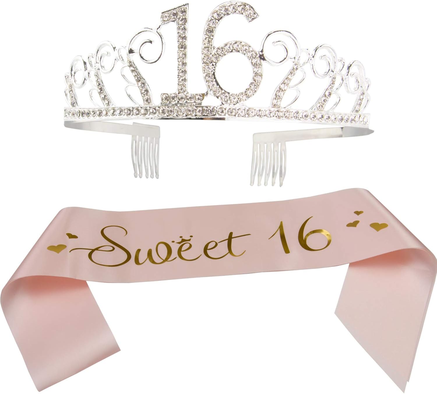 Ska Direct 16th Birthday Sash and Tiara Sweet 16 Satin Sash and