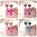 Elesa Miracle Girl Party Favor Birthday Gift Pretend Play Princess Jewelry Set 4pc Heart-Shaped Clip-on Earrings Value Set