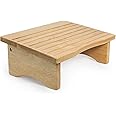 CONSDAN Foot Rest, Ergonomic Footrest for Under Desk at Work, Nursing Foot Stool, Natural Solid Wood Non-Slip Slanted Top Foot Stool for Office/Standing Desk (Natural Color)