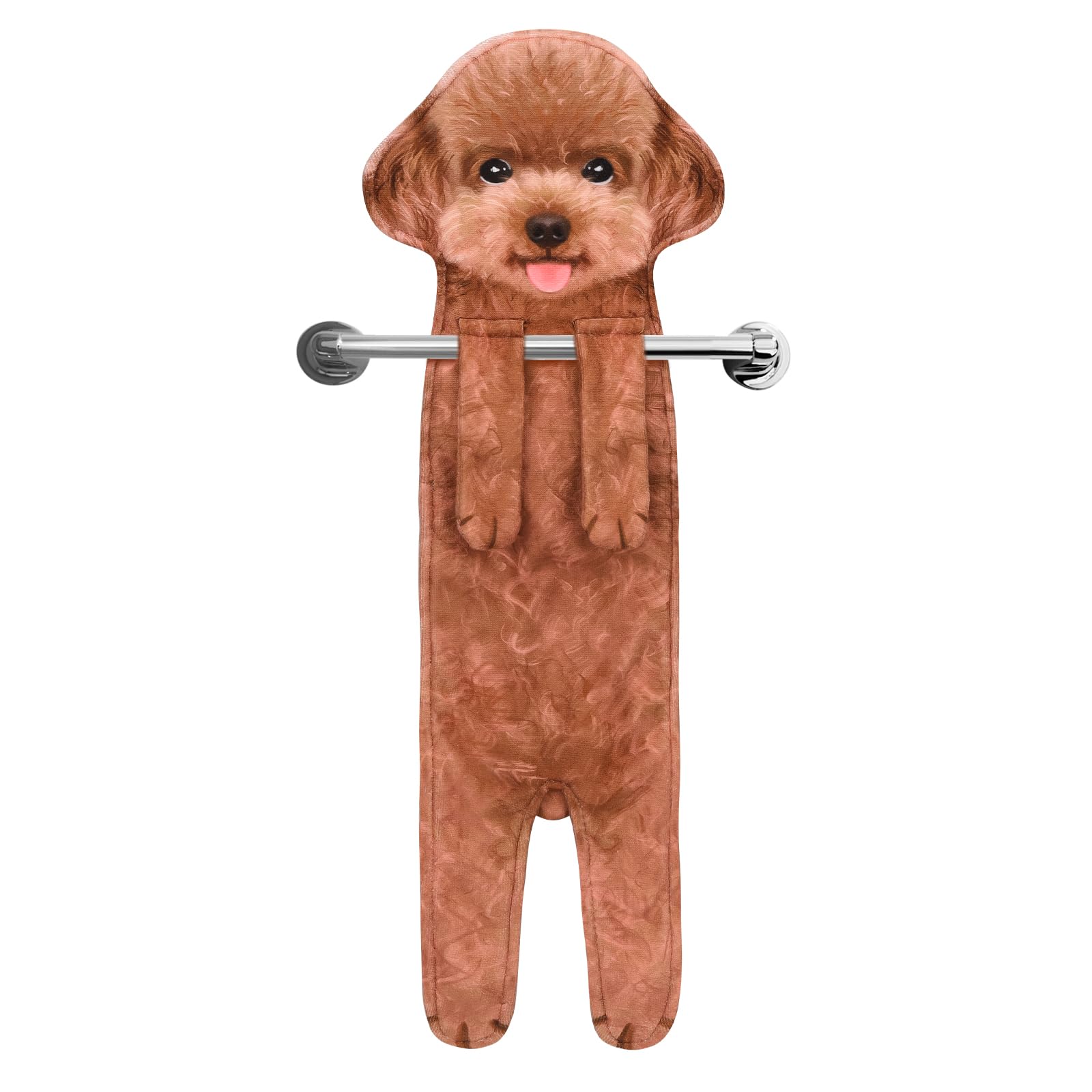 AGRIMONY Poodle Dog Funny Hand Towels for Bathroom Kitchen -Cute Decor Dog Dad Mum Women Fathers Mothers Day Easter Gifts Decorative Hanging Washcloths Face Towel -New Home Gifts for Dog Lovers