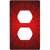 Red Spider Web 1-Gang Outlet Cover Duplex Wall Plate Teen Boys Room Decor | Spiderweb Electrical Outlet Covers Receptacle Wall Plate Duplex Plug Cover Standard 4.50 x 2.76 Inch for Bedroom Game Room