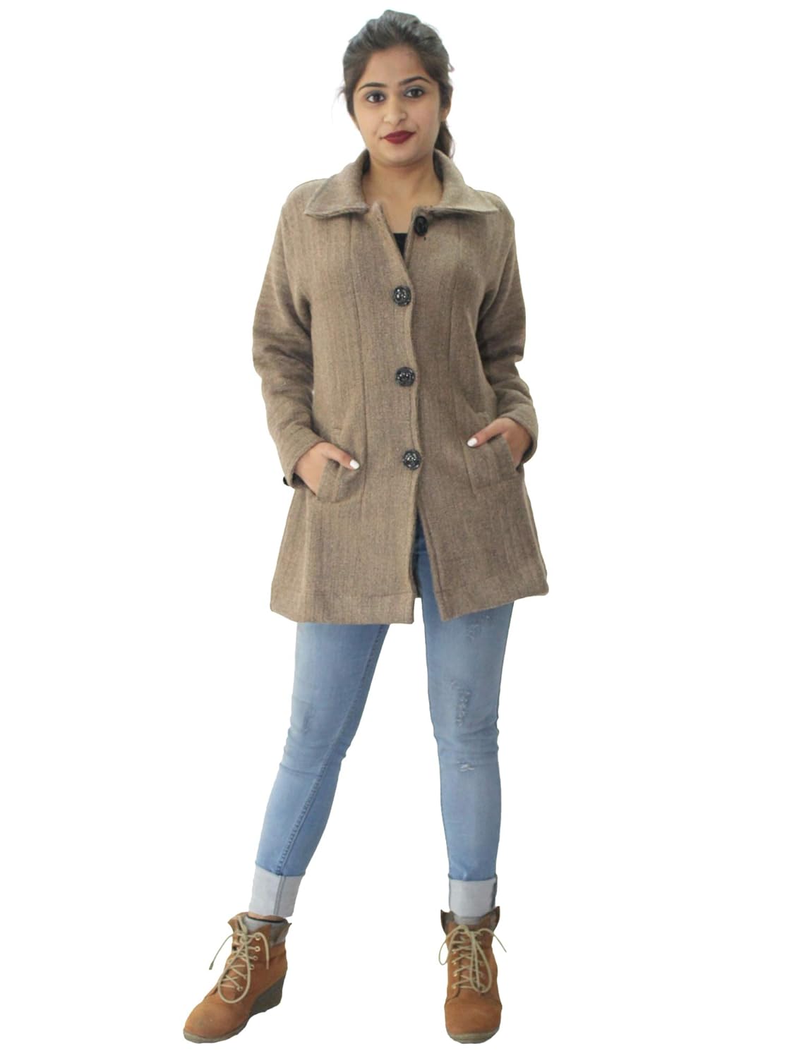 hautemoda women's wool buttoned cardigan (ad04caz11gy_grey)