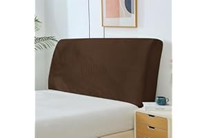 Boxonly Stretch Headboard Slipcover, Elastic Bed Protector for Bedroom Decor, Full Coverage, Dark Coffee (59"x27" / 150x70 cm Size)