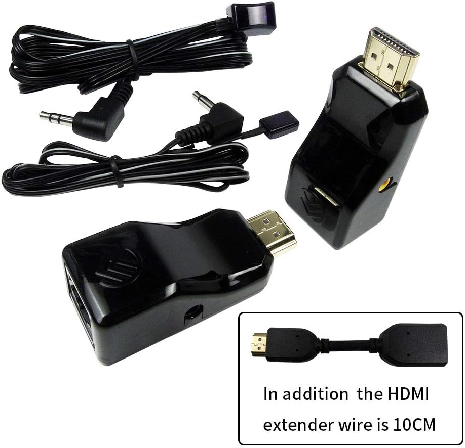 2Pcs HDMI Extender, Infrared IR Remote Control HDMI to RJ45 Network Cable Extender Over by CAT-5e CAT6 1080p up to 30m Extender for HDTV HDPC PS4 STB 4K 2K
