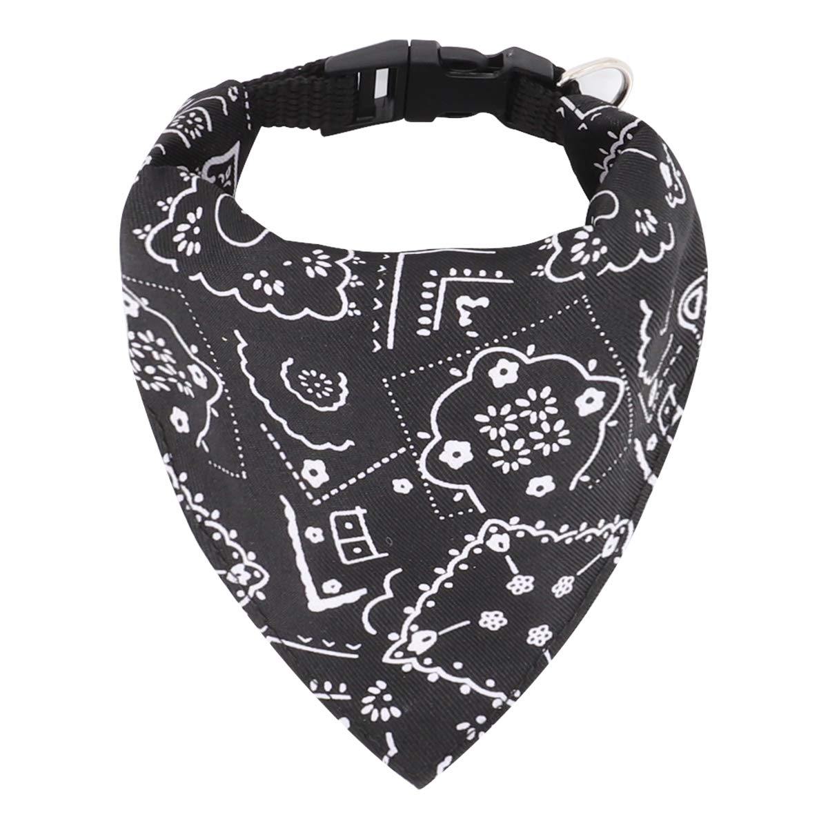 Dog Bandana, Head Scarves, Adjustable Pet Neckerchief for Puppies, Small Dog, Cat (Black, M)
