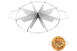 8-Slice Cake Cutter Press, Stainless Steel Round Pie Divider with Side Handles Pie & Cheesecake Slicer Crust Marker Pizza Cut
