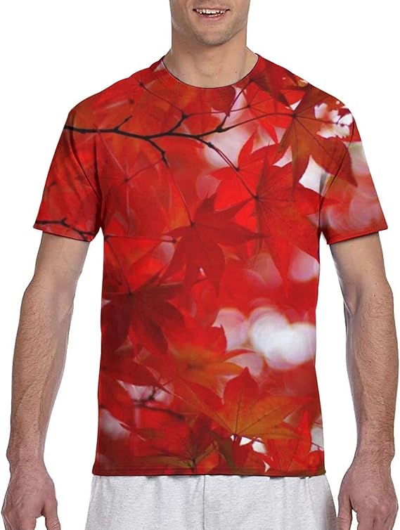 Amazon Co Jp もみじ 紅葉 3 売れ行きがよい ファッション メンズ Tシャツ 半袖 シャツ カジュアル カットソー 運動する半袖 上着 子供服コスチューム 人气 レディース 潮流 衣装 服 ファッション小物