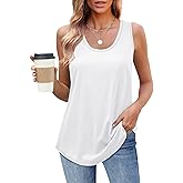 OFEEFAN Womens Tank Tops Loose Fit Scoop Neck Casual Summer Tops Curvy Hem