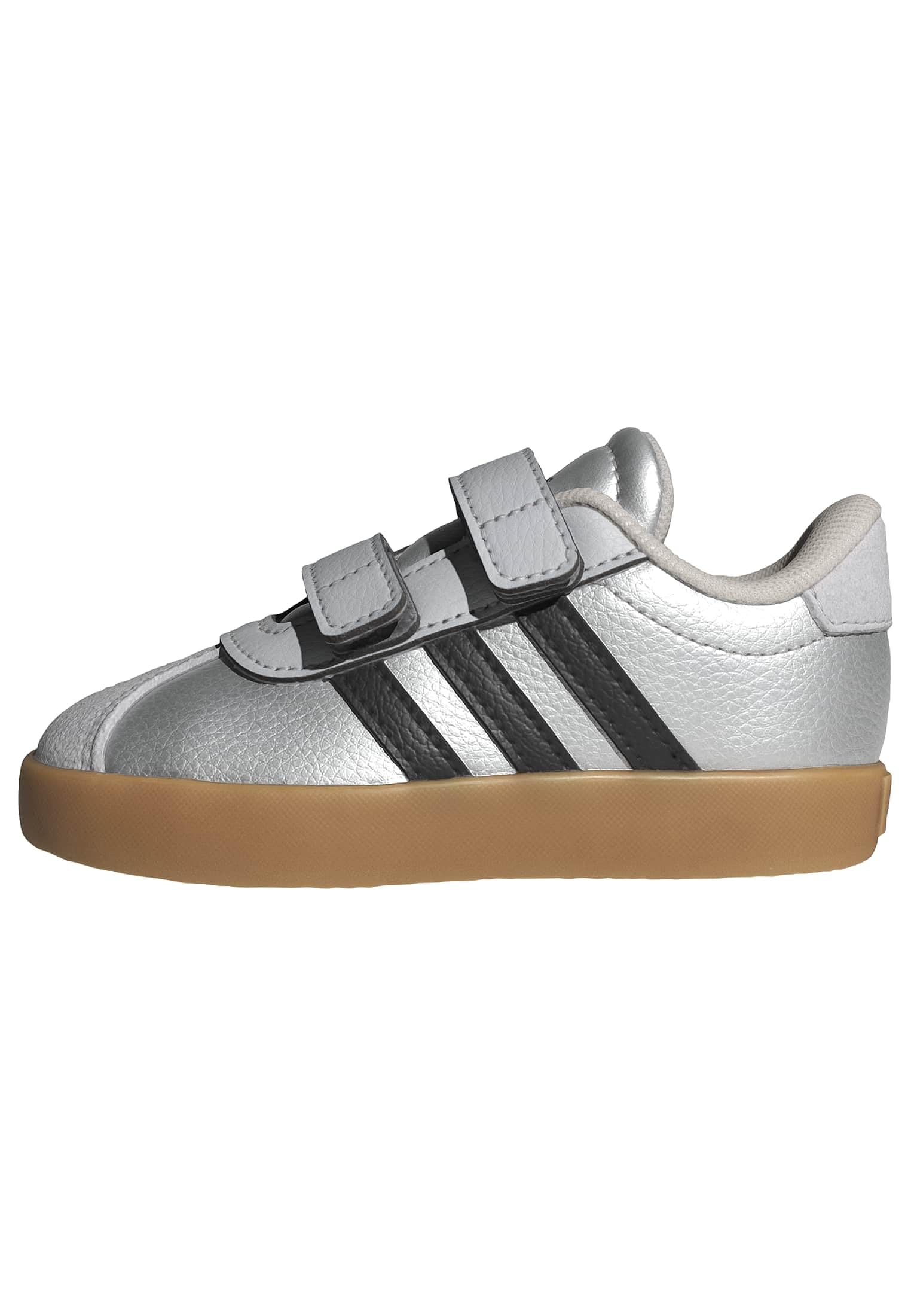 adidas Unisex-Baby VL Court 3.0, Silver Metallic/Black/Solid Grey, 8.5 Image