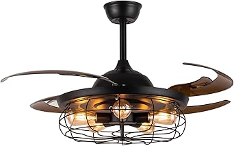 Amazon Com Moooni 48 Retractable Blades Industrial Retro Ceiling
