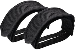 JIZLAN 2 Pcs Black Beam Strap Pedal Straps Cycling Kids Bike Foot Pedal Straps Toe Clips Straps Tape for Fixed Gear Bike Pedals and Cleats Parts
