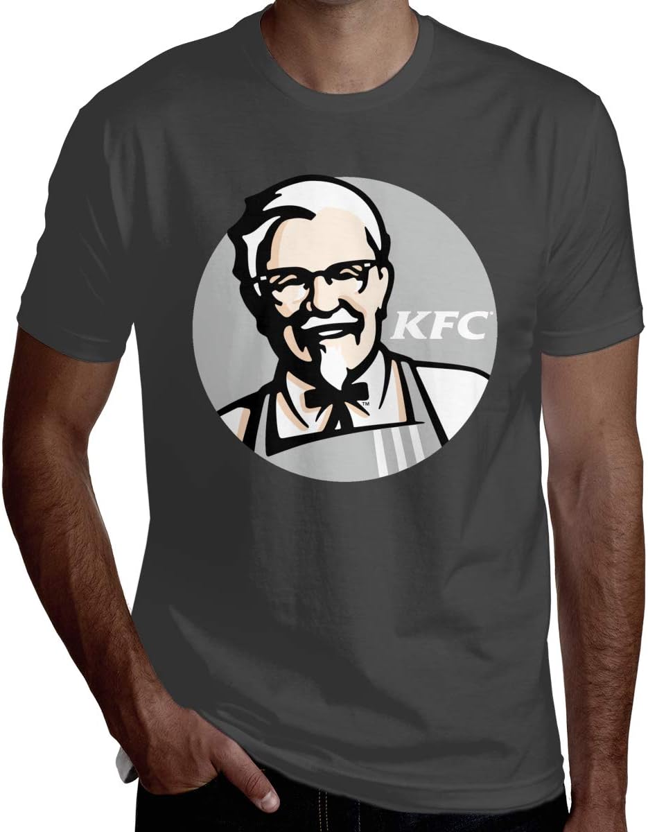 YARU Personalized Colonel Sanders KFC Logo T-Shirt for Man Black Short Sleeve Top Tees