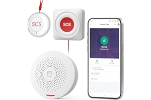 Hapippofa Caregiver Call Button Wireless Call Button for Elderly at Home,WiFi Panic Button,Life Alert Systems for Seniors No Monthly Fee (whiter1)