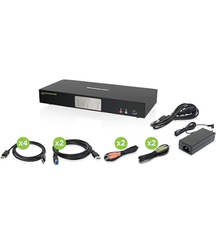 Amazon.com: ATEN 2 Port 4K DisplayPort KVM Switch 2 Monitors