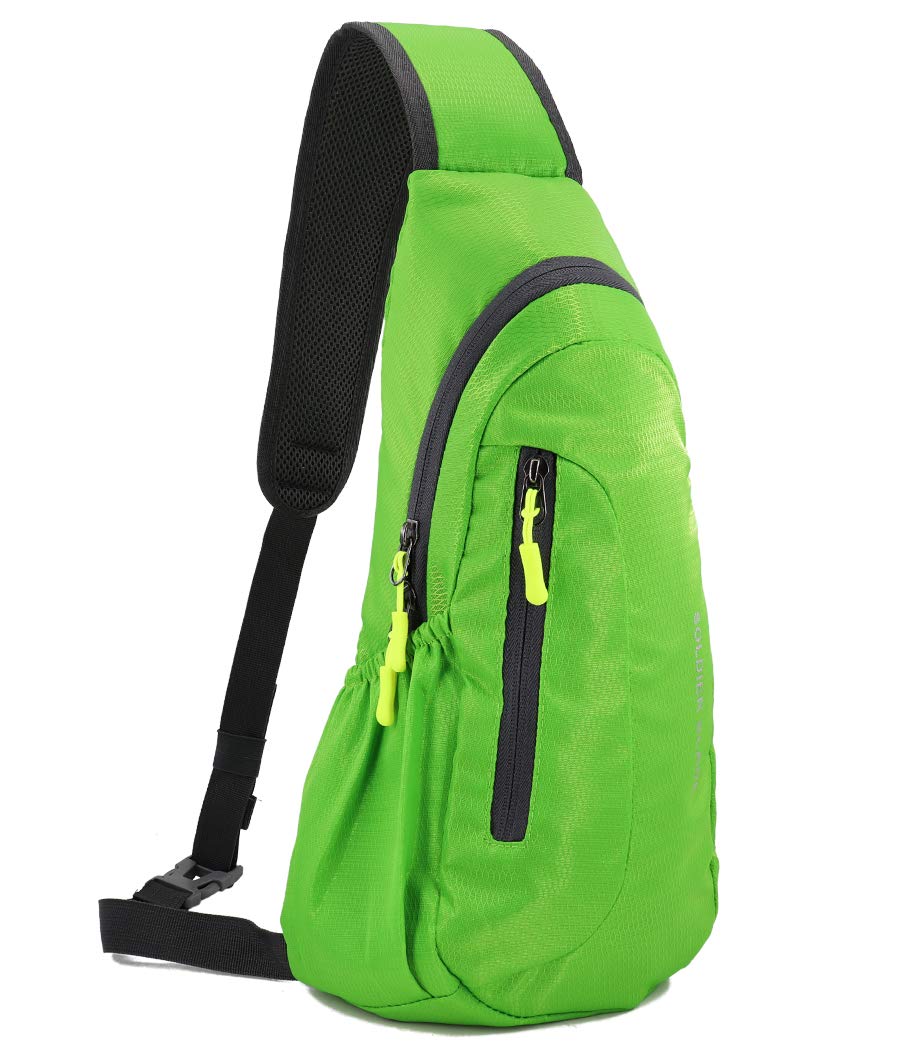Gisdanchz Sling Bag Chest Shoulder Backpack, Waterproof Lightweight Sports Personal Pocket Small Gym Bag for Sport Travel for Men Women Sling Bags Small Rucksack Cross Body Bag One Strap Bags, Green