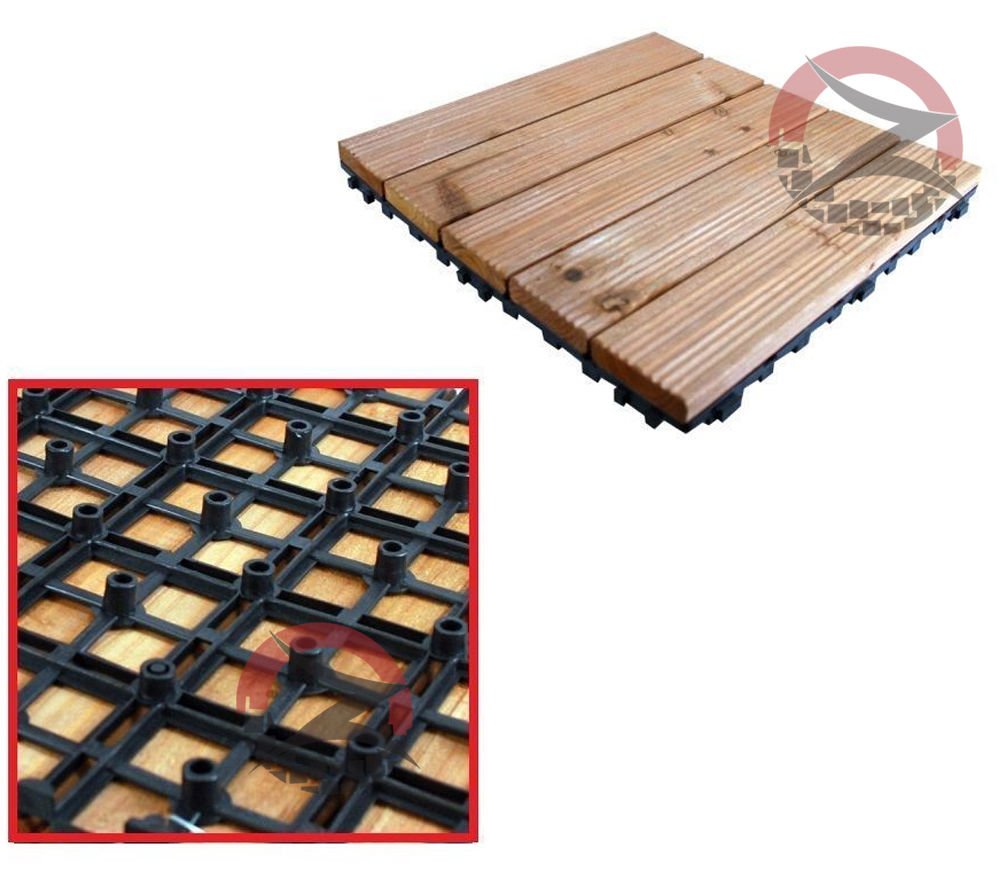 New 54x Garden Wooden Decks Slabs Decking Floor 54pc Piece